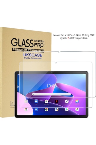 Lenovo Tab M10 Plus 3. Nesil 10.6 İnç 2022 Uyumlu Temperli Cam Ekran Koruyucu 2 Adet