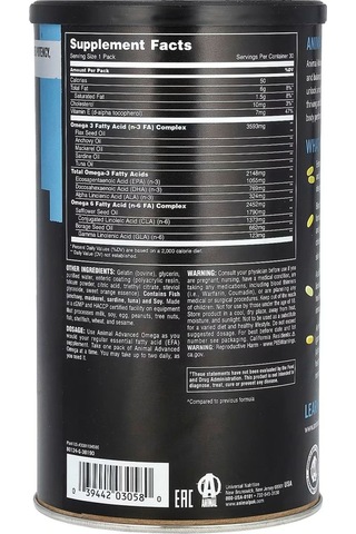 Animal Advanced Omega -3 & Efas 30 Paket Usa Version - Dmm00743