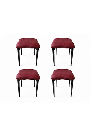 Tabure 4 Lü Siyah Bordo