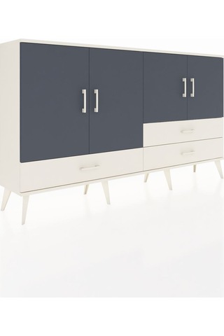 Arges Konsol 5 Raflı 3 Çekmeceli 4 Kapaklı 176x30x99 Aytaşı-antra Aytaşı-antrasit/aytaşı