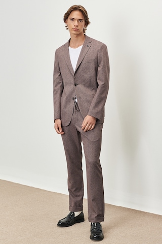 Altınyıldız Collectıon Erkek Kahve Sıyah Slim Fit Dar Kesim Mono Yaka Desenli Takım Elbise