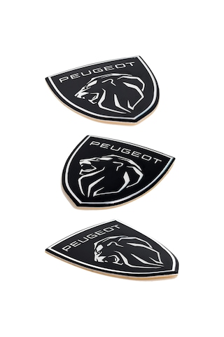 Peugeot Logo Arma 3d Metalize Sticker Alüminyum 2 Adet 8cm X 7cm