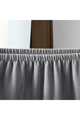 Leezsing Kumaş Sandalye Kılıfı, Kadife Malzeme, Gri Renk, Ev Dekorasyonu, Kolay Kurulum Gri