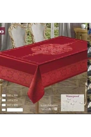 Jumbo Masa Örtüsü Sıvı Geçirmez Leke Tutmaz Kırmızı 160x220cm