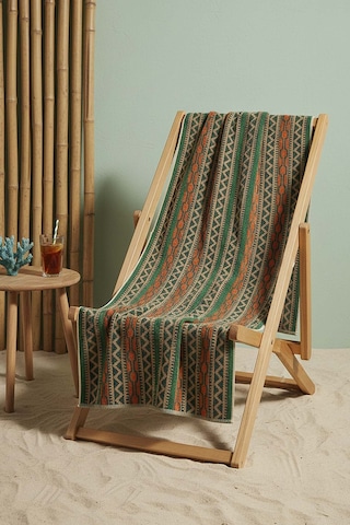 Koyu Yeşil Sahara %100 Pamuklu Plaj Havlusu 70x140 Cm Çok Renkli