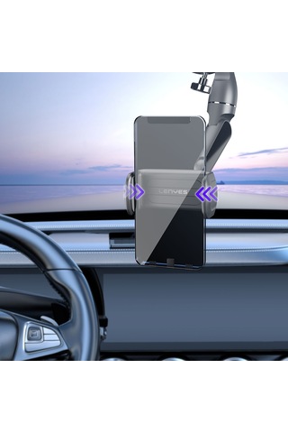 Dikiz Ayna Araç Telefon Tutucu Lenyes Cr146 360 Dönebilen Oynar Başlıklı Siyah