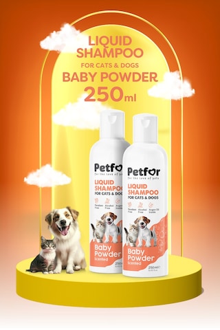 Kedi Ve Köpekler İçin Bebek Pudralı Şampuan 250 Ml X2 Adet