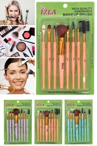 İzla Profesyonel Makyaj Fırçası Seti 8'li