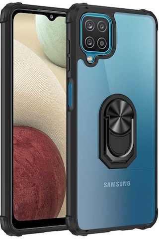 Samsung Uyumlu Galaxy A12 Kilif Standli Yüzüklü Mola Silikon Kapak 482087841