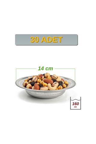 Binbir Trend 14 Cm Yanaklı Krom Çelik Çerez Ve Kahvaltılık Kasesi 160 Ml Meze, Bal-kaymak Kasesi -kase1410 30 Adet