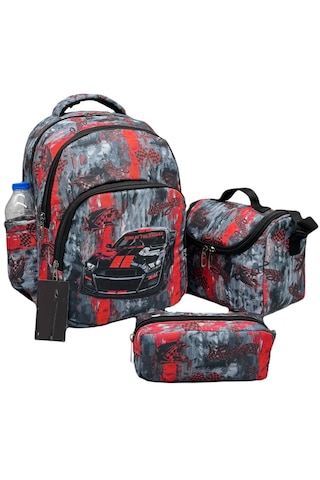 3lü Set Okul Çantası Lüx Erkek Okul Çantası Araba