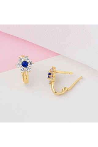 Bilezikci Lacivert Taşlı 14 Ayar Altın Çocuk Küpesi Ckrc09