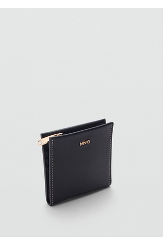 Kabartma Logolu Lacivert Kadın Cüzdanı Lacivert