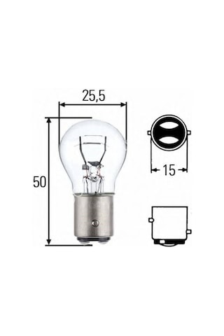1016 Model 12V 5W Çift Duy Fren Ampulü 10 Adet