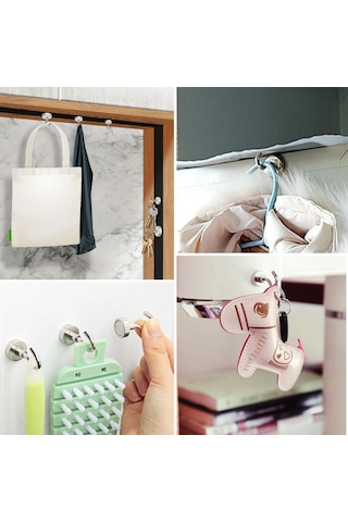 Buffer Güçlü Manyetik Çok Amaçlı 2'li Magnet Askı Gri