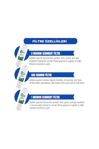 Kapalı Kasa Su Arıtma Cihazı 12 Aşamalı Filtre Seti 8 Li Filtre Seti