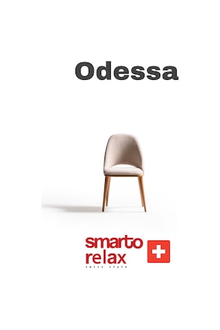Smarto Relax Odessa 2'li Yemek Masası Sandalye Seti - Kahverengi Ahşap Ayaklı, Krem Kumaş Pembe Ve Kahverengi