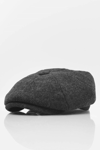 Külah Balıksırtı Desen Peaky Blinders Erkek Kasket Şapka Fötr Bere Yün-Gri-Standart
