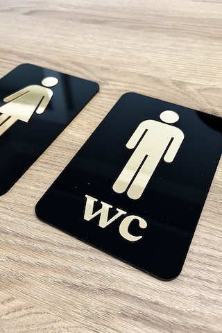 Klwc-mw52 - Dekoratif Wc Yönlendirme Tabelası - Kadın & Erkek 2'li
