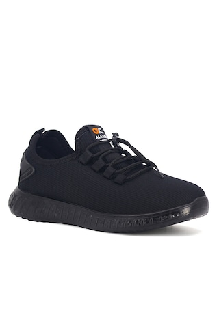 Tarzbu Erkek Spor Ayakkabı Nefes Alabilir Triko Bağcıklı Yürüyüş Ayakkabısı Sneakers Tarz3046 Siyah