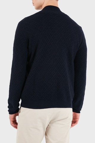 Emporio Armani Yün Ve Kaşmir Karışımlı Dik Yaka Fermuarlı Hırka Erkek Hırka Em007388 Af29684 Mb109 Lacivert