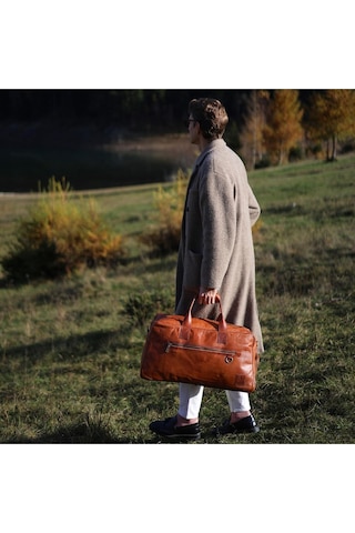 Berliner Bags Austin Xl Deri Weekender Seyahat Çantası 50l Su Geçirmez Kahverengi Duffle Bag El Çantası