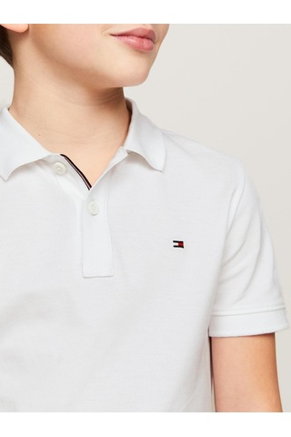 Tommy Hilfiger Erkek Çocuk Flag Beyaz Polo Yaka T-shirt-13114