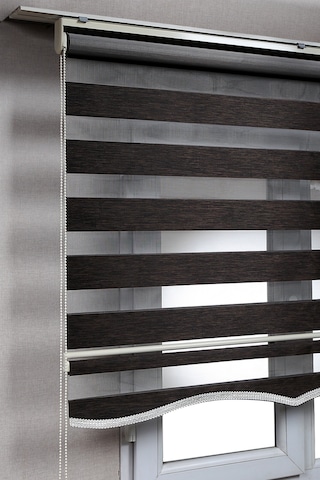 Eteki Acı Kahve Bambu Zebra Stor Kaliteli Güneşlik Perdeler