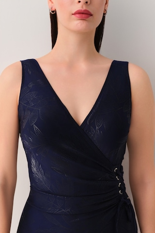 Suwen Daphne Korseli Toparlayıcı Kuşgözlü Mayo Sb2583513811381 Lacivert