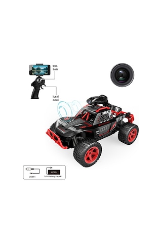 Vardem Uk Ff Şarjlı 2.4g Kameralı Off Road Araba 666-764wa Kırmızı