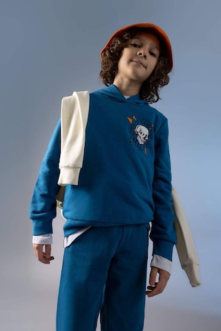 Defacto Erkek Çocuk Regular Fit Kapüşonlu Sweatshirt Z2840A623SPBE183 Mavi