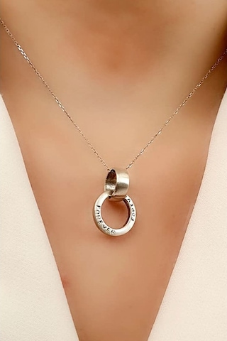 Forever ( Sonsuza Dek ) Yazılı 925 Ayar Gümüş Sevgi Bağı Kolyesi