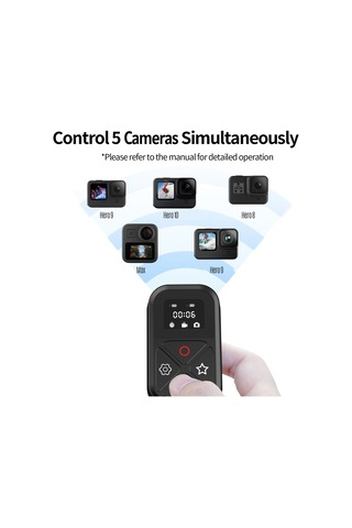 Telesin Gp-rmt-t10 Su Geçirmez Akıllı Bt Kablosuz Uzaktan Siyah