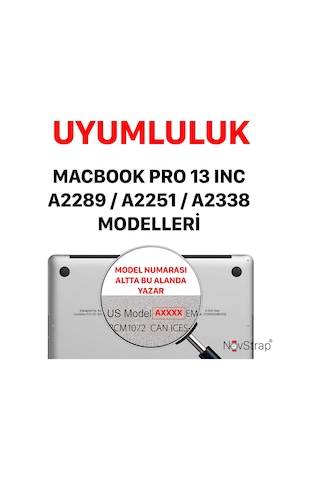 Novstrap Apple Uyumlu MacBook Pro 13 İnç M1 M2 A2338 A2289 A2251 İle Touchpad Trackpad Koruyucu Film