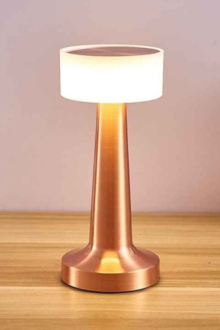 Rosegold Dekoratif Şarjlı Dokunmatik Led Masa Lambası Dimli 56r