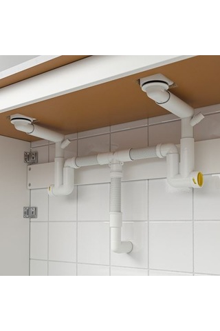 Ikea Rännılen Çift Gözlü Lavabo Sifonu, Beyaz