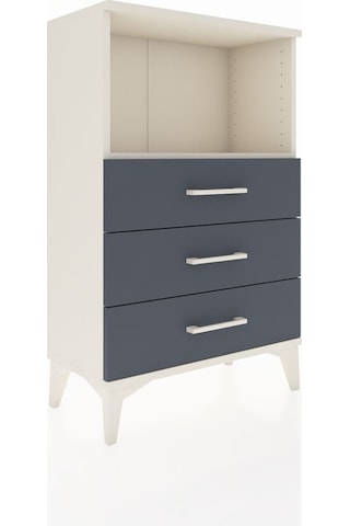 Arges Komodin Tek Raflı 3 Çekmeceli 60x30x96 Aytaşı-antrasit Aytaşı