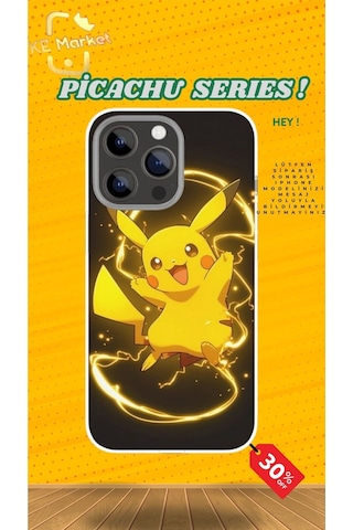 Picachu Series Apple Uyumlu iPhone Tüm Modellere Kılıf 678x111213141516 Plus