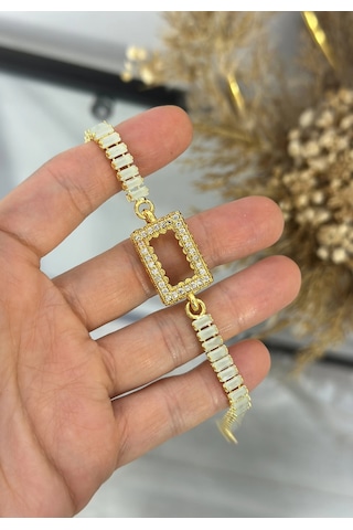 Gram Altınlık Soft Yeşil Baget Bileklik 17.5+3 Cm Çok Renkli