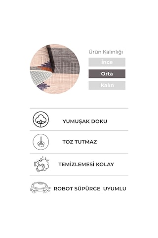 Lexus Çok Renkli Premium Halı & Yolluk Özel Kaymaz Tabanlı Yıkanabilir Tozumaz Modern