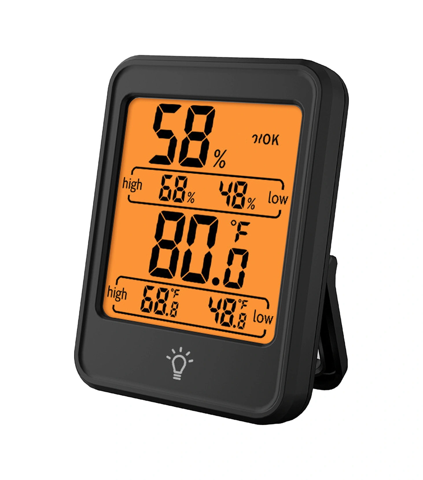 Kangvka Ev İçi Siyah Elektronik Dijital Sicaklık Ve Nem Ölçer, Arka Işık Özelliği, Konfor Gösterimi, Kolay Okunur Ekran, 3 Kurulum Seçeneği