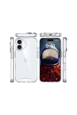 Bix Apple Uyumlu iPhone 16 Plus Nebula Aqua Transparan Ultra Şeffaf Kılıf Çizilmeye Dayanıklı Tam Kapsamlı Koruma