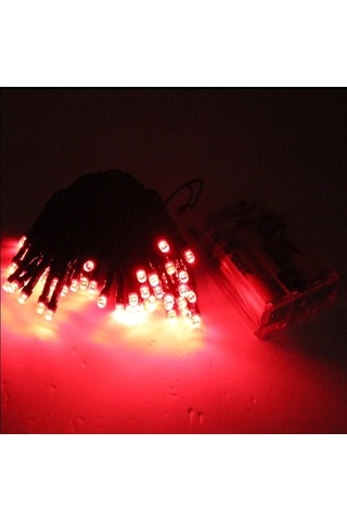 Pilli Ve Animasyonlu 50 Led X 5 Mt - Kırmızı Led Işık