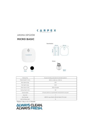 Carpex Koku Makinesi Beyaz+Ginger Flowers 50 ML