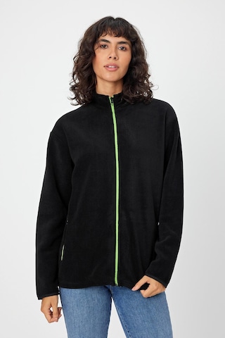 Alexandergardı Fermuarlı Oversize Polar E21-81101 Yeşil - Siyah