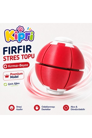 Spinner Ball Rulmanlı Fırfır Stres Topu Bas-çevir 3d Baskı Fidget Oyuncak Kırmızı
