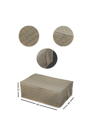 Adarya Home Çekyat Baza Tipi Hurç Baza Alti-Kazak-Yastik-Pike Saklama Hurcu 6 Adet 22 x 40 x 60 Krem