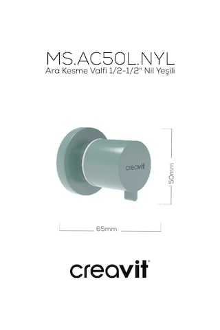 Creavit AC50L.NYL Ara Kesme Valfi 1/2-1/2" Nil Yeşili