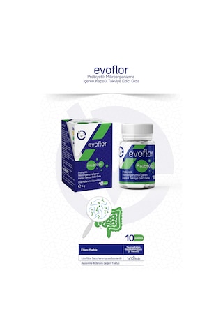 Evo Pharma Evoflor Probiotik Mikroorganizma İçeren Kapsül Takviye Edici Gıda 10 Kapsül