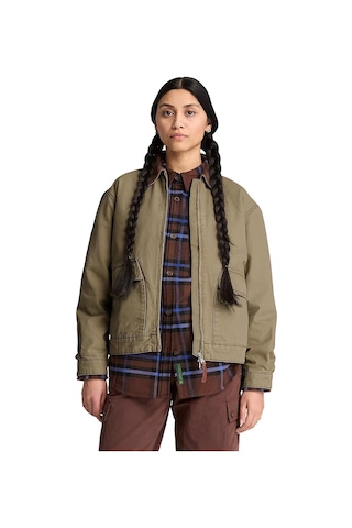 Bc0yh4zaıe1-r Timberland Strafford Washed Canvas Jacket 2.0 Kadın Mont Yeşil Bc0yh4zaıe1-r